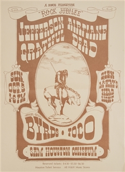 1969 "Rock Jubilee" Concert Poster Featuring Grateful Dead & Jefferson Airplane 